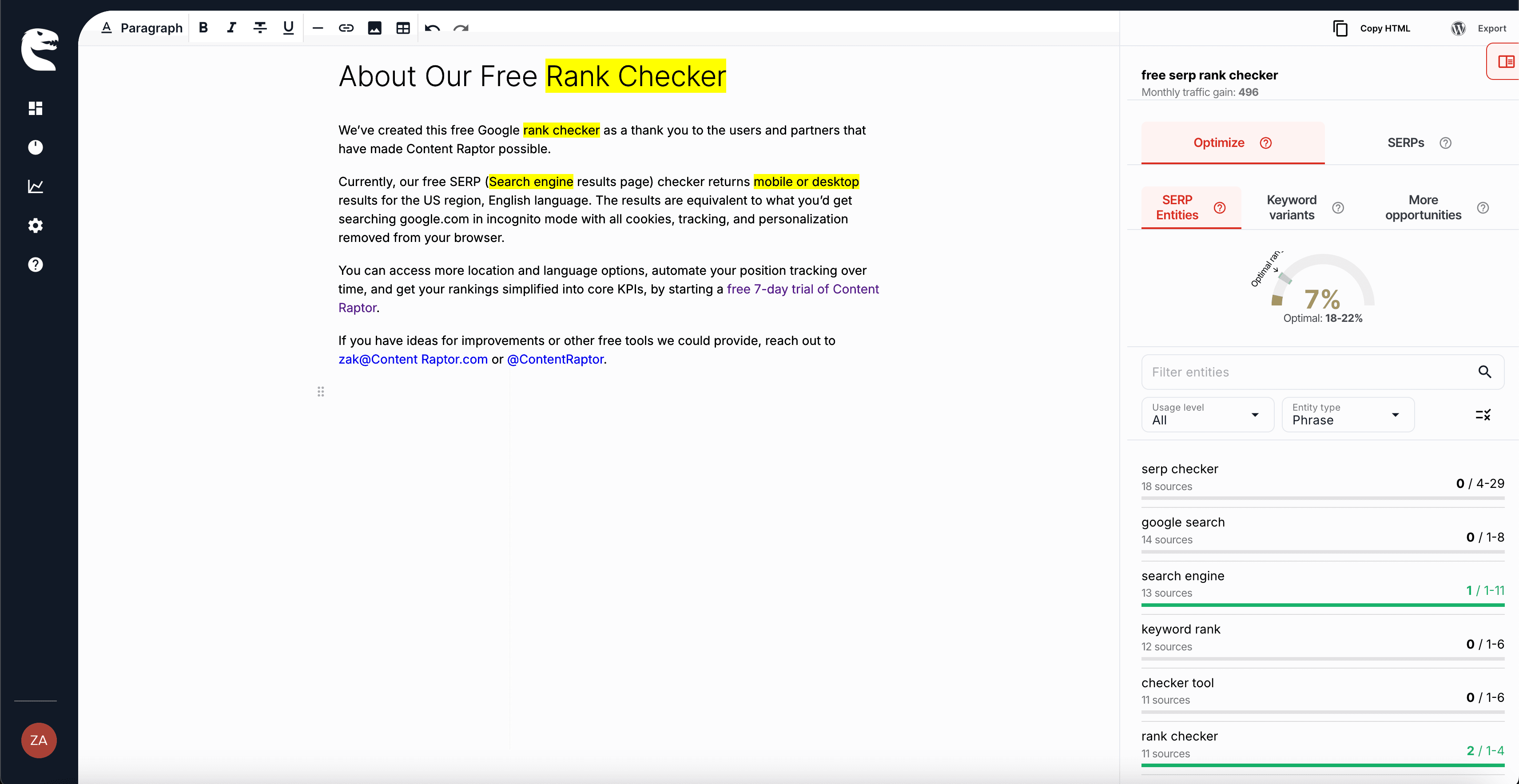 Content Editor Interface